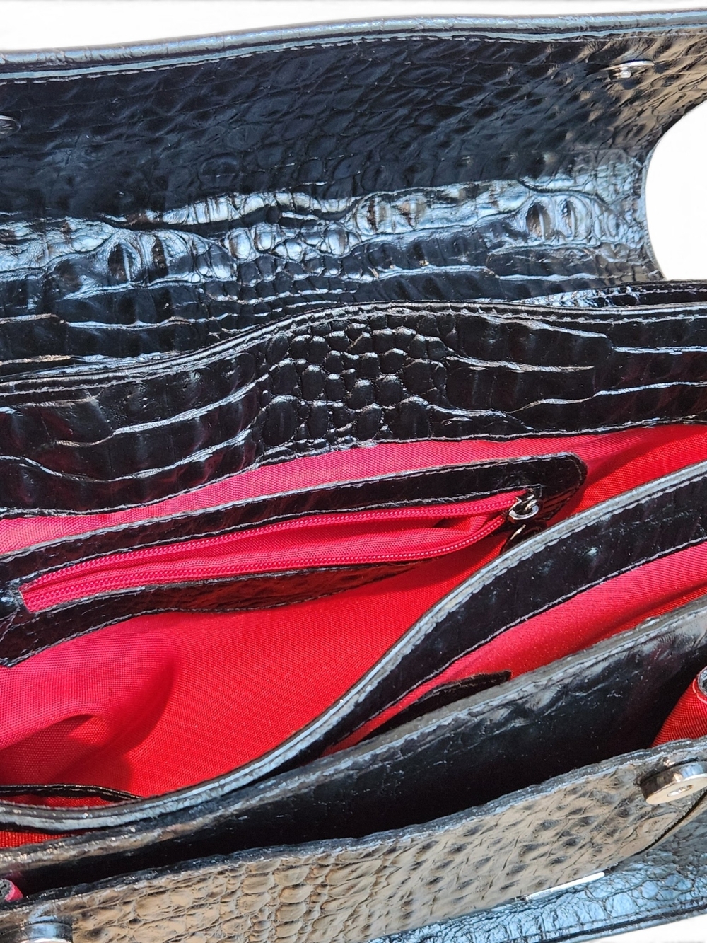 RARE SAAVA Black Crocodile Leather Handmade Custom Order Bag - Picture 12 of 15